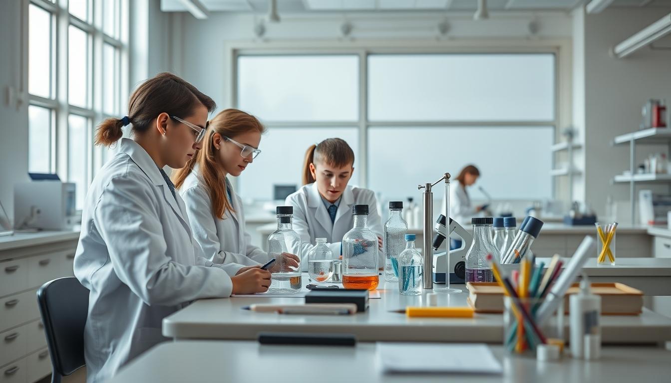 Student using a study guide to organize academic notes